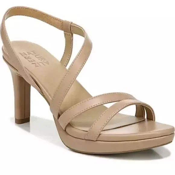 Elegant Tan Strappy Heels - Picture 2 of 10